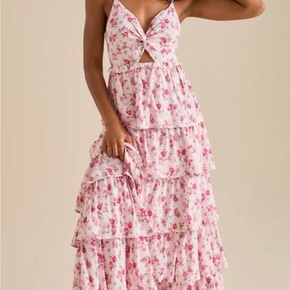 Altar'd State Pink Floral Maxi Dress